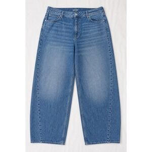 Old Navy Barrel Leg Jeans Medium Wash Blue Size 22 High Rise Plus Size Denim